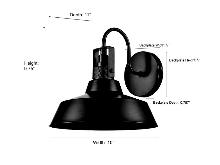 10'' Axell Powder Coated Black 1 Light Wall Sconce