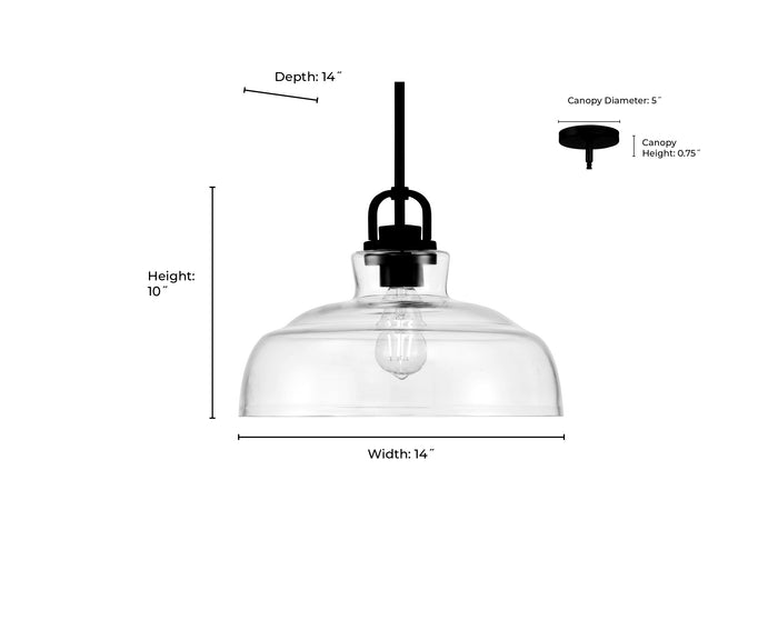 10'' Clarien Modern Gold 1 Light Pendant