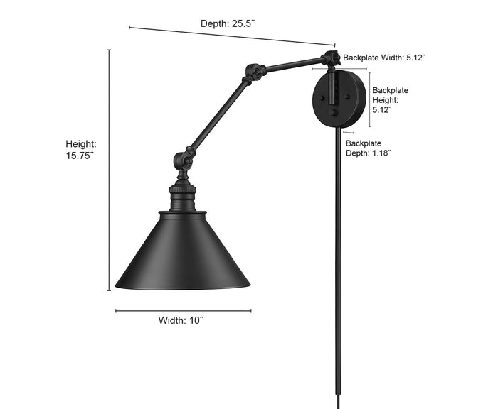 10'' Edward Modern Gold 1 Light Swing Arm Sconce