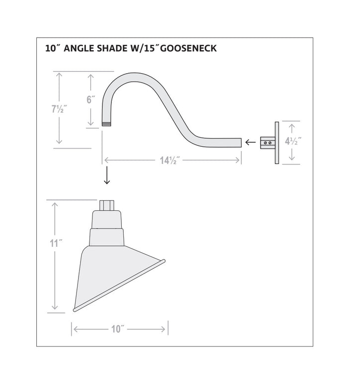 10-inch R Series Satin Black Cone Angle Shade