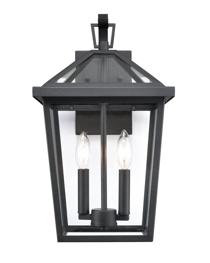 10'' Mensun Textured Black 2 Light Wall Sconce