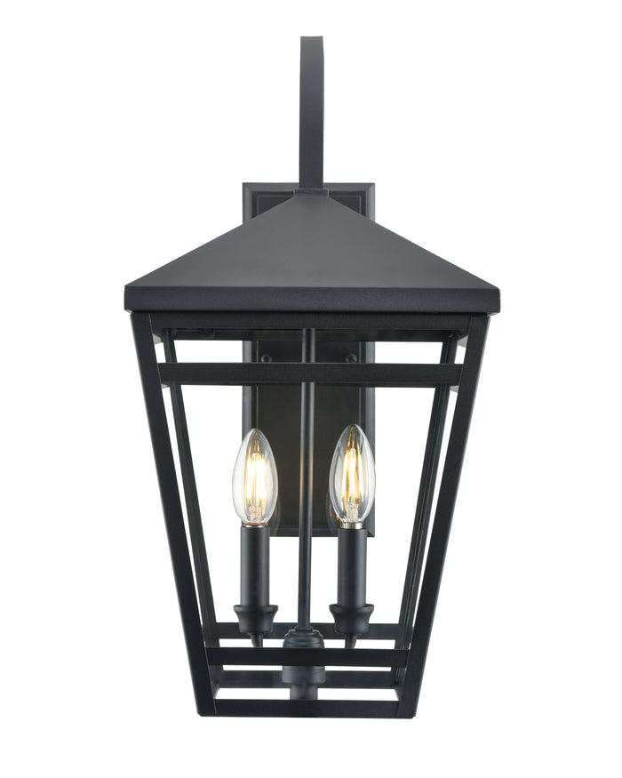 10'' Seager Textured Black 2 Light Wall Sconce