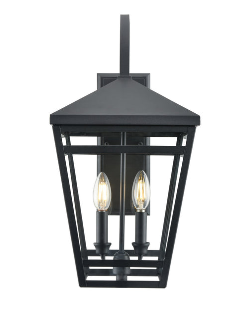 10'' Seager Textured Black 2 Light Wall Sconce