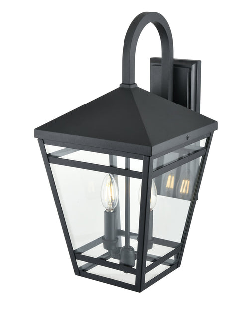 10'' Seager Textured Black 2 Light Wall Sconce