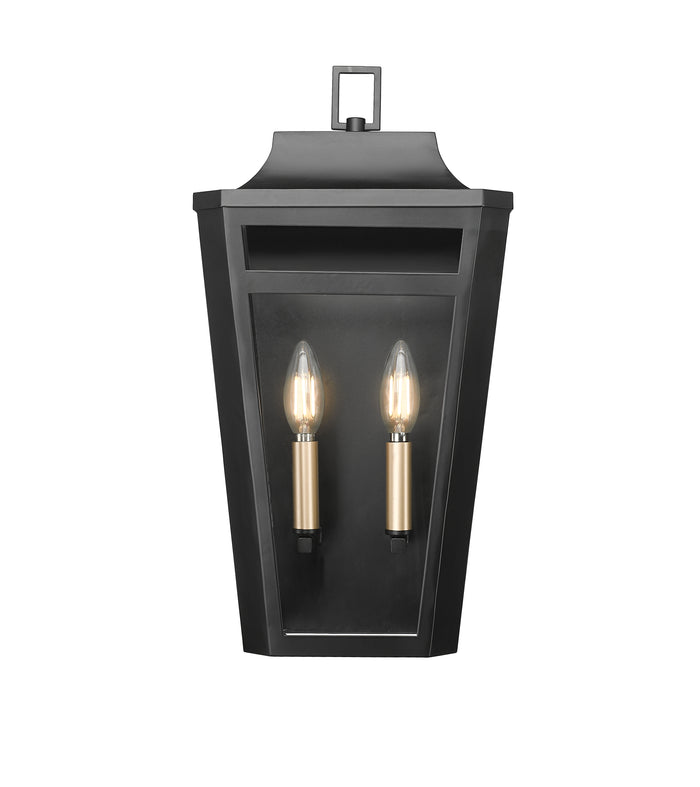 10'' Sumerlin Powder Coated Black 2 Light Wall Sconce