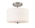10'' Verlana Brushed NickelEtched Opal 2 Light Semi-Flush Mount