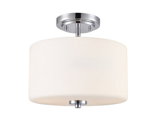 10'' Verlana ChromeEtched Opal 2 Light Semi-Flush Mount