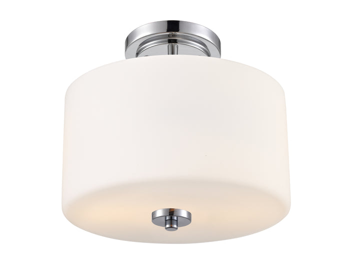10'' Verlana ChromeEtched Opal 2 Light Semi-Flush Mount