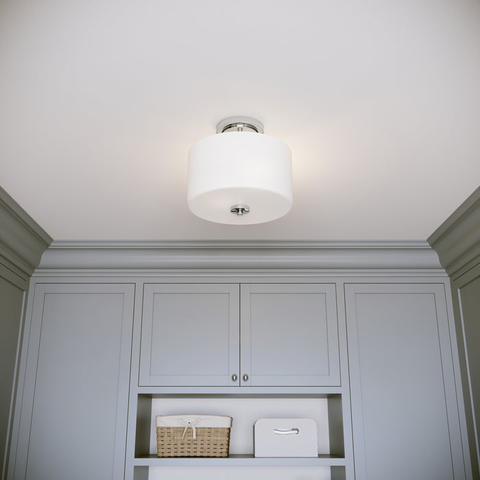 10'' Verlana ChromeEtched Opal 2 Light Semi-Flush Mount
