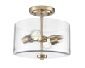 10'' Verlana Modern GoldClear 2 Light Semi-Flush Mount