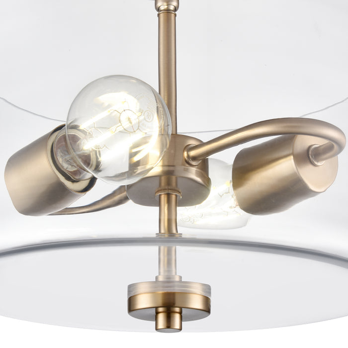 10'' Verlana Modern GoldClear 2 Light Semi-Flush Mount