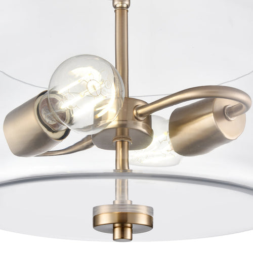10'' Verlana Modern GoldClear 2 Light Semi-Flush Mount