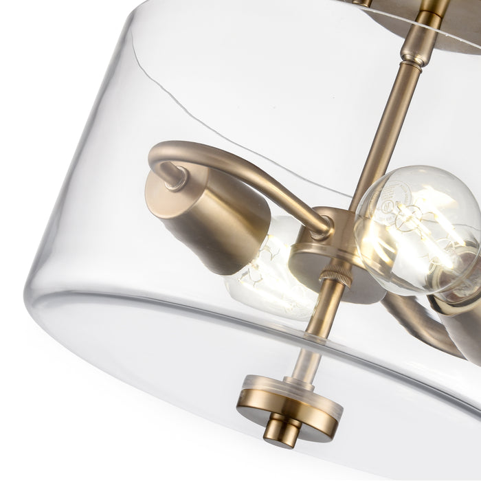 10'' Verlana Modern GoldClear 2 Light Semi-Flush Mount