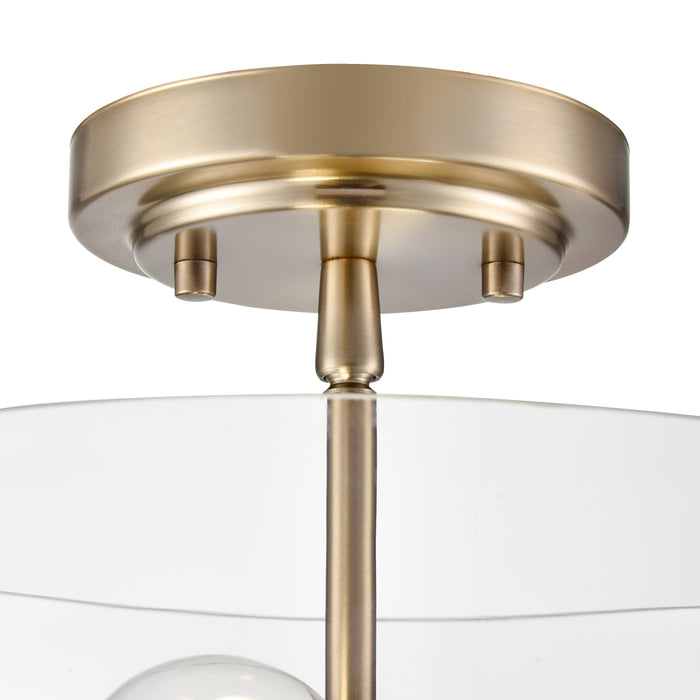 10'' Verlana Modern GoldClear 2 Light Semi-Flush Mount
