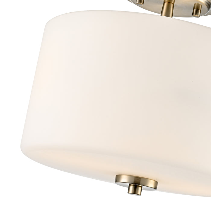 10'' Verlana Modern GoldEtched Opal 2 Light Semi-Flush Mount