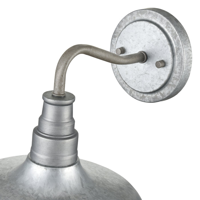 10.25-inch Milltown Galvanized 1-Light Outdoor Wall Sconce
