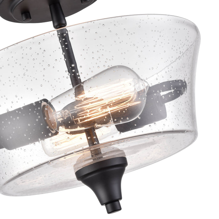 10.5'' Caily Matte Black 2 Light Semi-Flush Mount