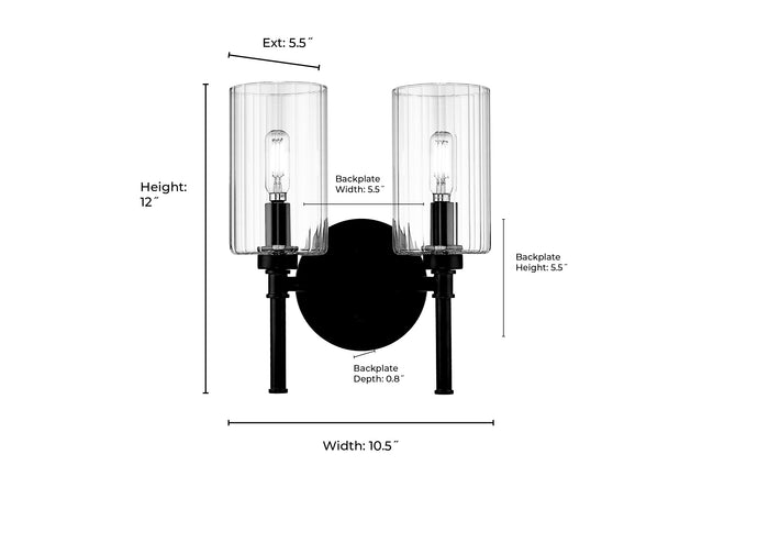 10.5'' Chastine Polished Nickel 2 Light Bath Vanity