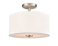 10.5'' Guyten Brushed NickelWhite 2 Light Semi-Flush Mount