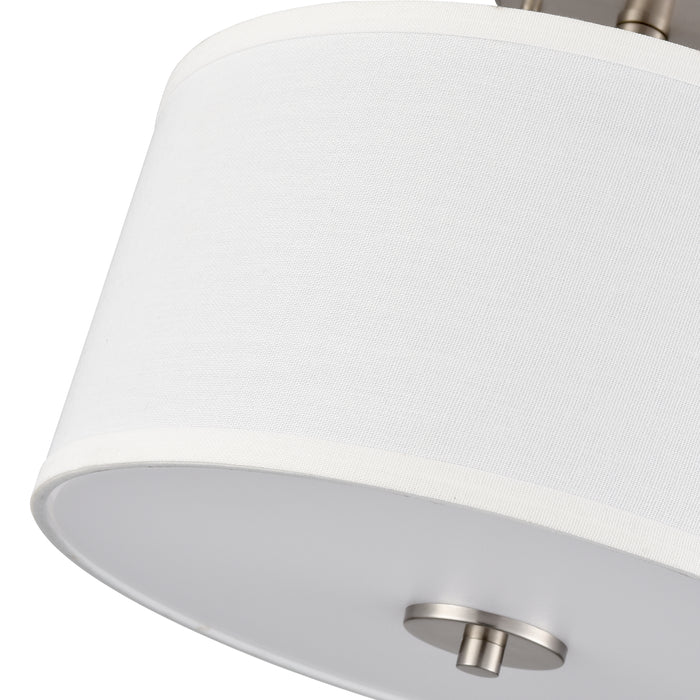 10.5'' Guyten Brushed NickelWhite 2 Light Semi-Flush Mount