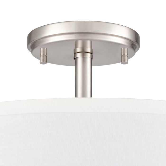 10.5'' Guyten Brushed NickelWhite 2 Light Semi-Flush Mount