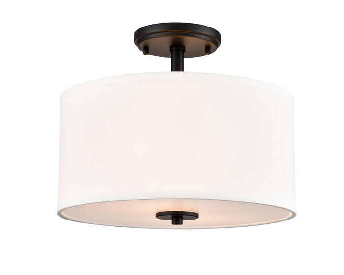 10.5'' Guyten Matte BlackWhite 2 Light Semi-Flush Mount