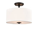 10.5'' Guyten Matte BlackWhite 2 Light Semi-Flush Mount
