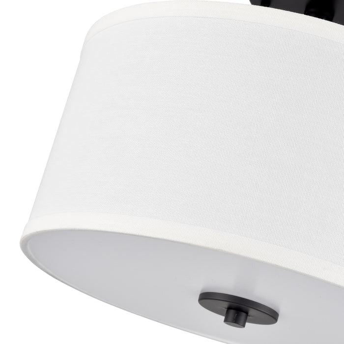 10.5'' Guyten Matte BlackWhite 2 Light Semi-Flush Mount
