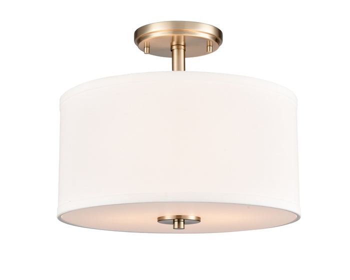 10.5'' Guyten Modern GoldWhite 2 Light Semi-Flush Mount