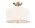 10.5'' Guyten Modern GoldWhite 2 Light Semi-Flush Mount