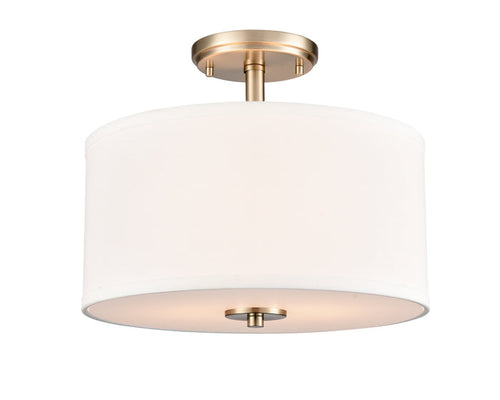 10.5'' Guyten Modern GoldWhite 2 Light Semi-Flush Mount