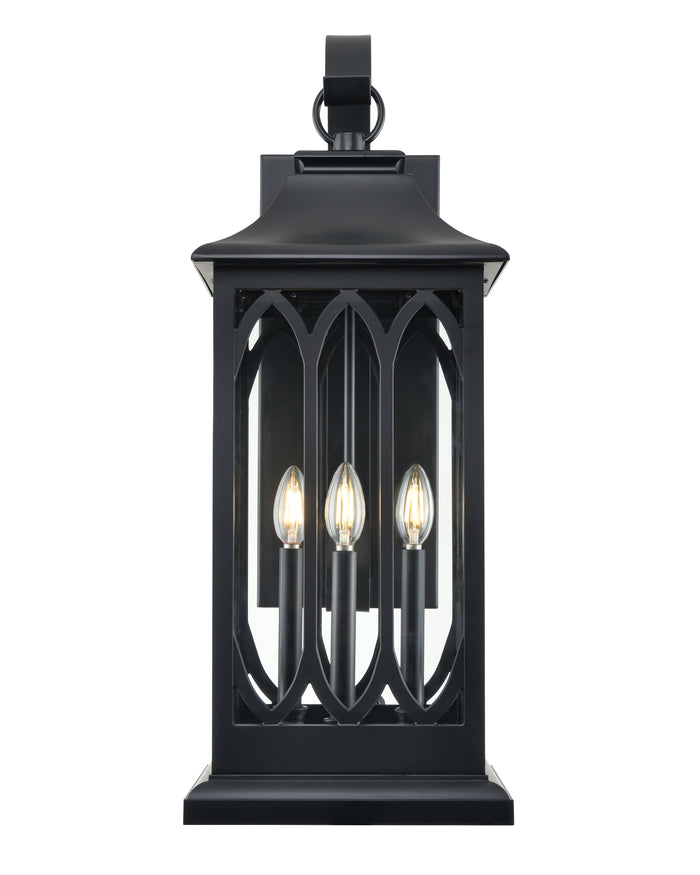 10.5'' Mallorey Powder Coated Black 3 Light Wall Sconce