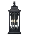 10.5'' Mallorey Powder Coated Black 3 Light Wall Sconce