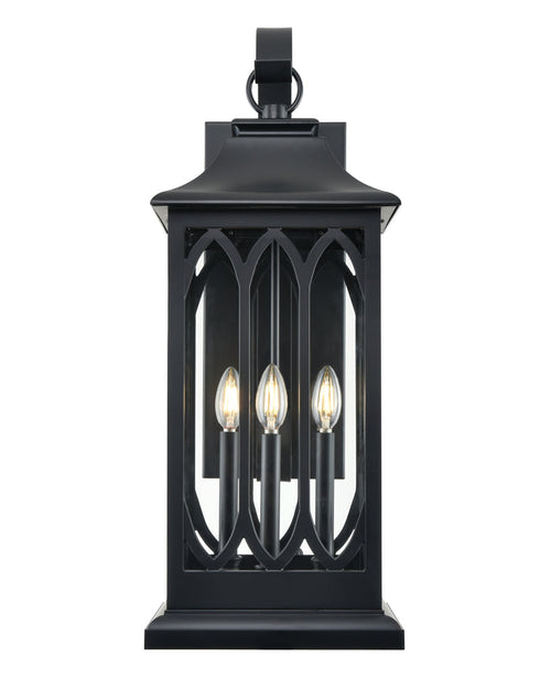 10.5'' Mallorey Powder Coated Black 3 Light Wall Sconce