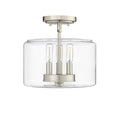 10.6'' Asheville Brushed NickelClear 3 Light Semi-Flush Mount
