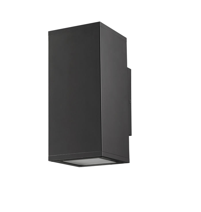 10.62-inch Vegas Powder Coated Black 1-Light Outdoor Wall Sconce with Frosted Glass