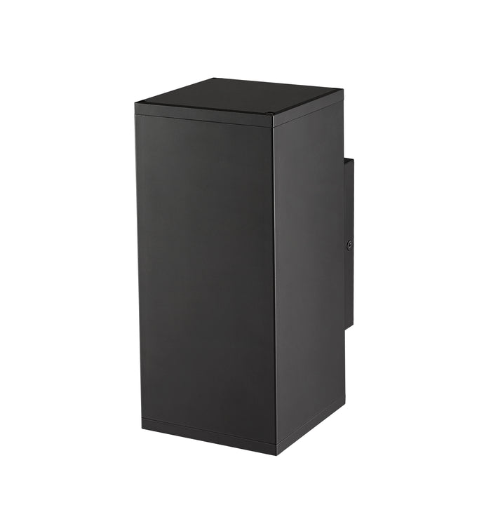 10.62-inch Vegas Powder Coated Black 1-Light Outdoor Wall Sconce with Frosted Glass