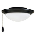 10.75-inch 2-light Matte Black Fan Light Kit with Opal Shade