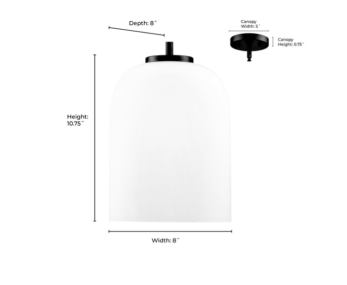 10.75'' Laphia Matte Black 1 Light Pendant
