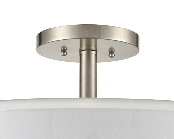 10.75'' None Brushed Nickel 3 Light Semi-Flush Mount
