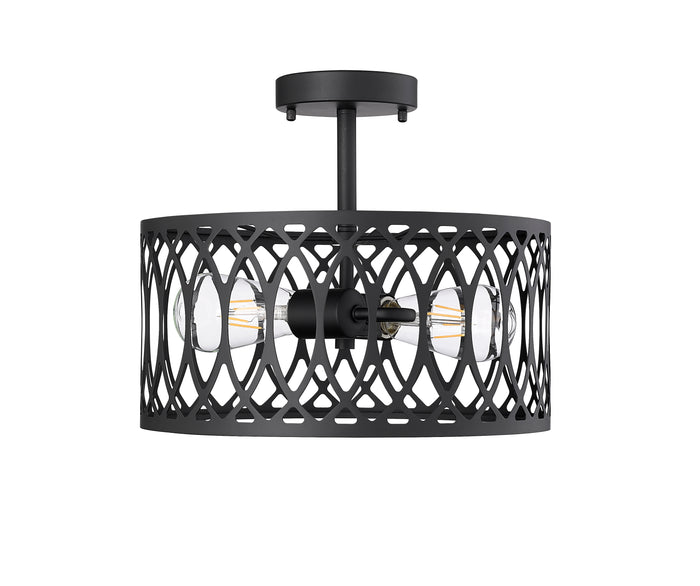 11'' Arelyn Matte Black 1 Light Semi-Flush Mount