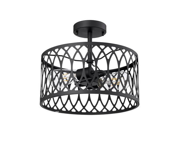11'' Arelyn Matte Black 1 Light Semi-Flush Mount