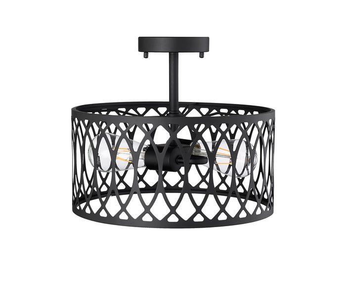 11'' Arelyn Matte Black 1 Light Semi-Flush Mount