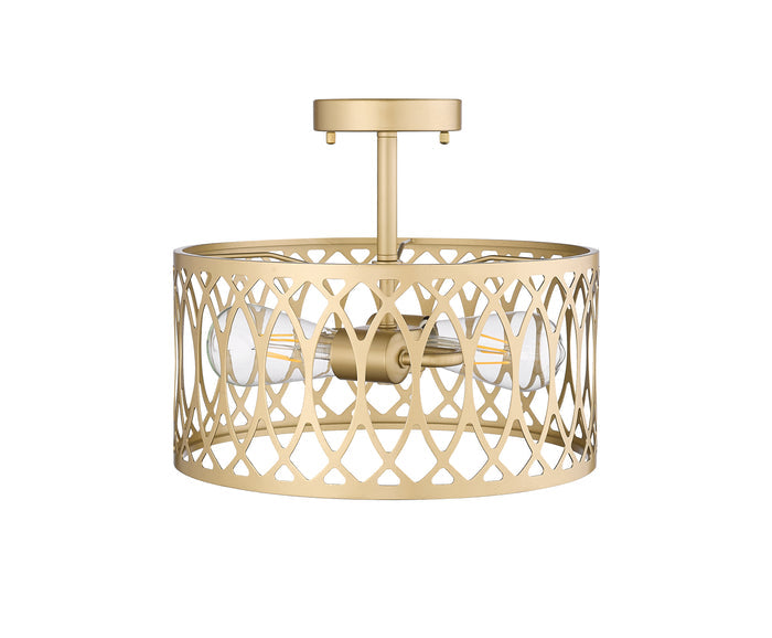 11'' Arelyn Painted Modern Gold 1 Light Semi-Flush Mount