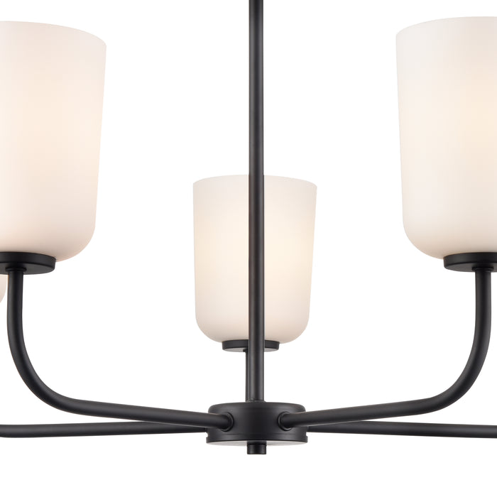 11'' Laphia Matte Black 5 Light Chandelier