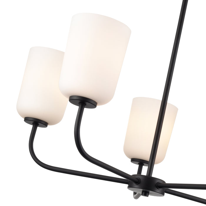 11'' Laphia Matte Black 5 Light Chandelier