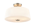 11.25'' Laphia Brushed NickelEtched Opal 3 Light Semi-Flush Mount