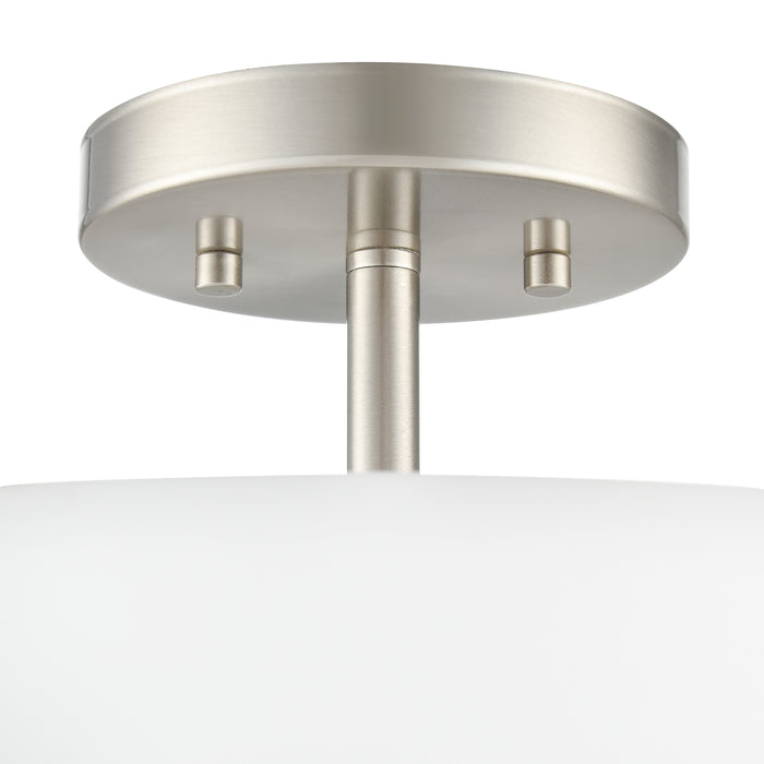 11.25'' Laphia Brushed NickelEtched Opal 3 Light Semi-Flush Mount