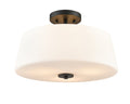 11.25'' Laphia Matte BlackEtched Opal 3 Light Semi-Flush Mount