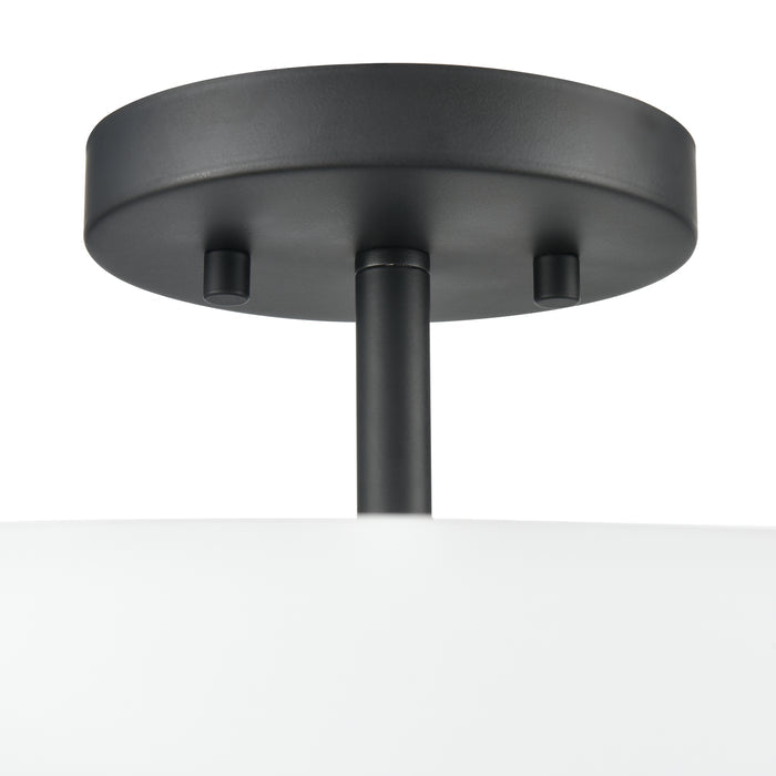 11.25'' Laphia Matte BlackEtched Opal 3 Light Semi-Flush Mount